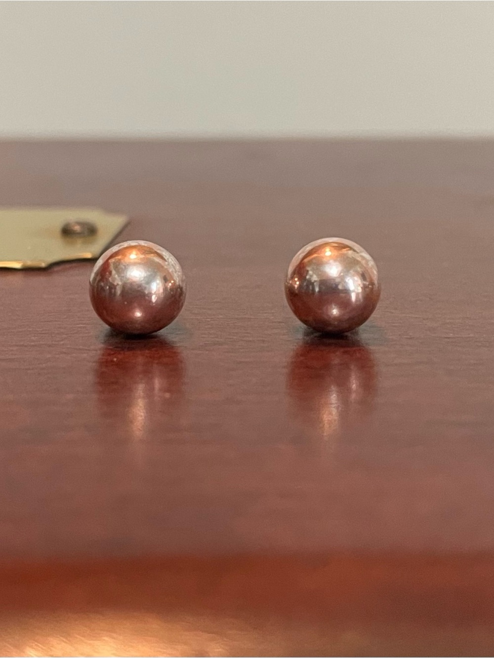 Classic Silver Ball Stud Earrings - Picture 3 of 6